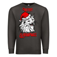 Smoke Merry Christmas Cat Premium Sweatshirt - SublimationCraftShop