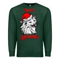 Sports Green Merry Christmas Cat Premium Sweatshirt - SublimationCraftShop