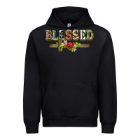 Black blessed and floral cross Urban Hoodie - BarkalooDesign