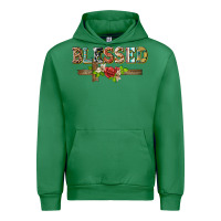Emerald blessed and floral cross Urban Hoodie - BarkalooDesign