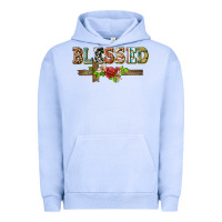Pigment Grape Ice blessed and floral cross Urban Hoodie - BarkalooDesign