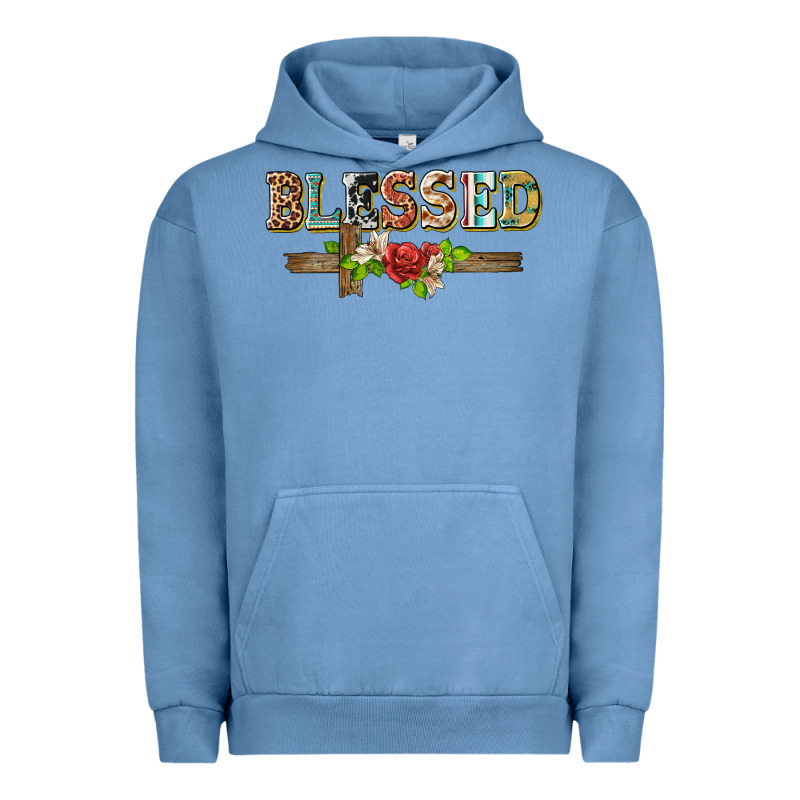 Blessed And Floral Cross Urban Hoodie by BarkalooDesign | Teevron
