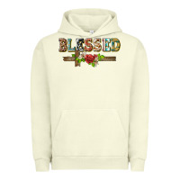 Pigment Pistachio blessed and floral cross Urban Hoodie - BarkalooDesign
