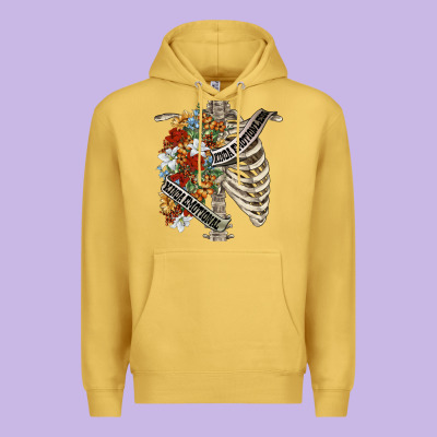 Kinda Emotionless Kinda Emotional Skeleton Chest Premium Hoodie Designed By Fadigitalartstudio