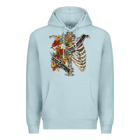 Blue Mist kinda emotionless kinda emotional skeleton chest Premium Hoodie - FaDigitalArtStudio