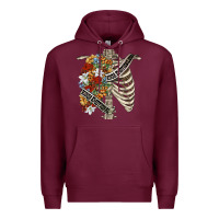 Burgundy kinda emotionless kinda emotional skeleton chest Premium Hoodie - FaDigitalArtStudio