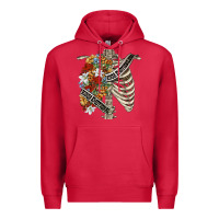 Cardinal kinda emotionless kinda emotional skeleton chest Premium Hoodie - FaDigitalArtStudio