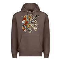 Coffee kinda emotionless kinda emotional skeleton chest Premium Hoodie - FaDigitalArtStudio