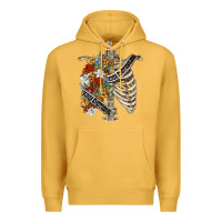 Mustard kinda emotionless kinda emotional skeleton chest Premium Hoodie - FaDigitalArtStudio