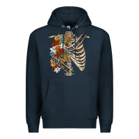 Navy kinda emotionless kinda emotional skeleton chest Premium Hoodie - FaDigitalArtStudio