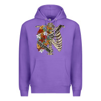 Purple kinda emotionless kinda emotional skeleton chest Premium Hoodie - FaDigitalArtStudio