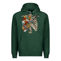 Sports Green kinda emotionless kinda emotional skeleton chest Premium Hoodie - FaDigitalArtStudio