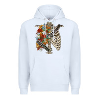 White kinda emotionless kinda emotional skeleton chest Premium Hoodie - FaDigitalArtStudio