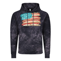 Cloud Black American flag with leopard Vintage Hoodie - HowdyJamesFarm