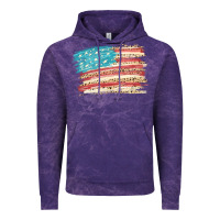 Cloud Purple American flag with leopard Vintage Hoodie - HowdyJamesFarm