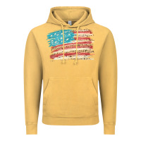 Vintage Mustard American flag with leopard Vintage Hoodie - HowdyJamesFarm