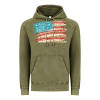 Vintage Olive American flag with leopard Vintage Hoodie - HowdyJamesFarm