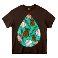 Chocolate Brown baseball and western roses teardrop  5 Heavy Core Tee - BundleAndBundleShop