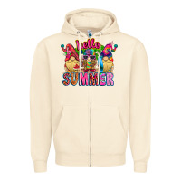 Sandshell Hello summer Gnome Zipper Hoodie - CowhideDigitalArt