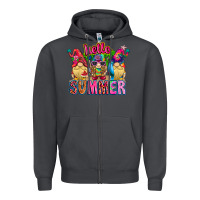 Smoke Hello summer Gnome Zipper Hoodie - CowhideDigitalArt