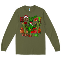 Army Green howdy christmas with cactusses Long Sleeve Tee - CowGirlArtShop