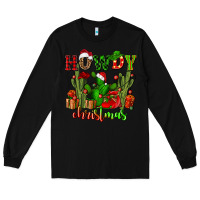 Black howdy christmas with cactusses Long Sleeve Tee - CowGirlArtShop