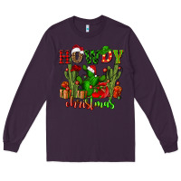Plum howdy christmas with cactusses Long Sleeve Tee - CowGirlArtShop
