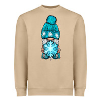 Mushroom winter gnome with snowflake Heavyweight Sweatshirt - BundleAndBundleShop