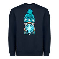 Navy winter gnome with snowflake Heavyweight Sweatshirt - BundleAndBundleShop