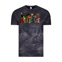 Cloud Black christmas believe Vintage Tee - texasbilliewilder