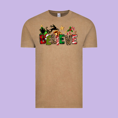 Christmas Believe Vintage Tee Designed By Texasbilliewilder