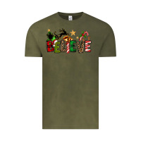 Vintage Olive christmas believe Vintage Tee - texasbilliewilder
