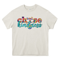 Cream Lgbtq Choose Kindness With Heart And Peace Heavy Core Tee - BundleAndBundleShop