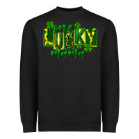 Black one lucky mama st patricks Heavyweight Sweatshirt - FaDigitalArtStudio