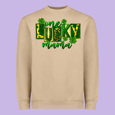 One Lucky Mama St Patricks Heavyweight Sweatshirt Designed By Fadigitalartstudio