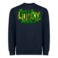 Navy one lucky mama st patricks Heavyweight Sweatshirt - FaDigitalArtStudio