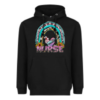 Black nurse rainbow Heavyweight Hoodie - SublimationCraftShop