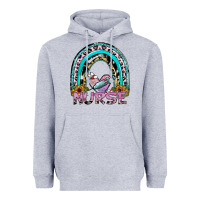 Heather Grey nurse rainbow Heavyweight Hoodie - SublimationCraftShop