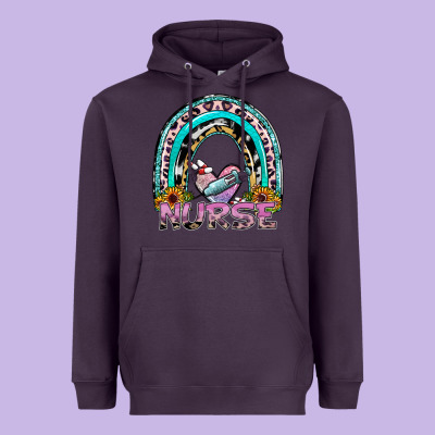 Nurse Rainbow Heavyweight Hoodie Designed By Sublimationcraftshop