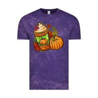 Cloud Purple Fall pumpkin coffee Vintage Tee - NancyCooperArtShop