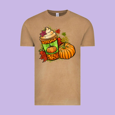 Fall Pumpkin Coffee Vintage Tee Designed By Nancycooperartshop