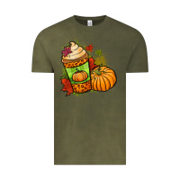 Vintage Olive Fall pumpkin coffee Vintage Tee - NancyCooperArtShop