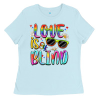 Baby Blue love is blind Ladies Tee - Artiststas