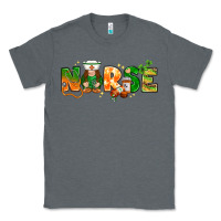 Charcoal Heather st patricks day nurse with gnome Classic Tee - NancyCooperArtShop