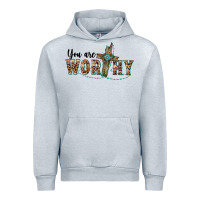 You Are Worthy Cross Urban Hoodie | Teevron