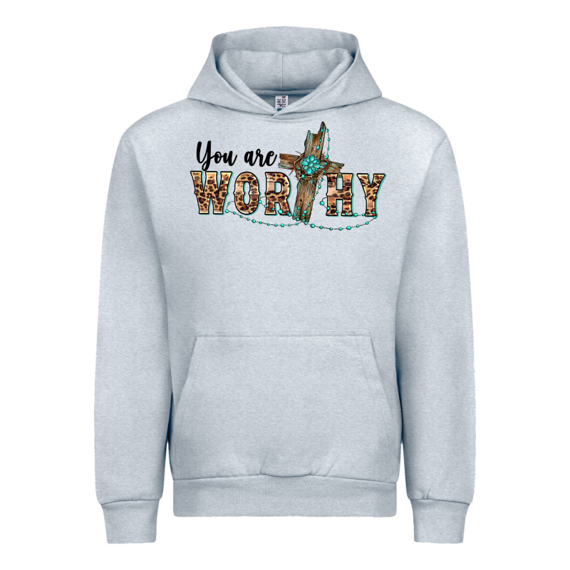 You Are Worthy Cross Urban Hoodie by BarkalooDesign | Teevron
