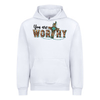 White you are worthy cross Urban Hoodie - BarkalooDesign