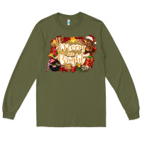 Army Green merry and bright Long Sleeve Tee - CowGirlArtShop
