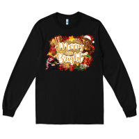 Black merry and bright Long Sleeve Tee - CowGirlArtShop