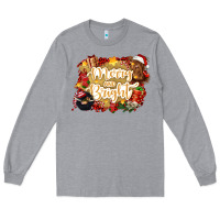 Heather Grey merry and bright Long Sleeve Tee - CowGirlArtShop